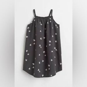 H&M Kids A-Line Black Dress with Bird Print
